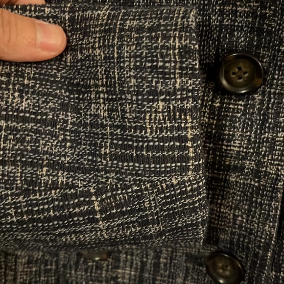 Banana Republic Blue Indigo Tweed Style Mini Pea Coat Blazer 0 - Picture 6 of 14